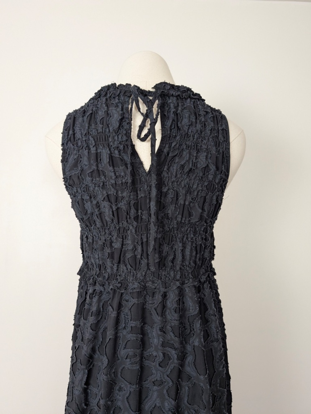 Club Monaco Black Smocked Midi Dress Formal Size XS High Neck - Picture 2 of 14